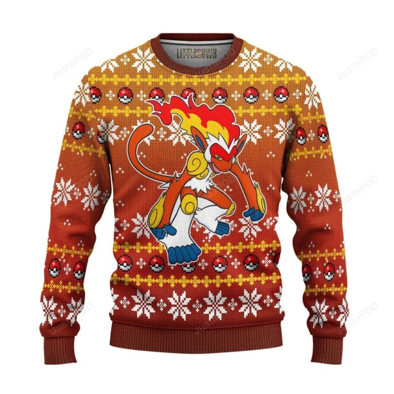 Pokemon Infernape Ugly Christmas Sweater