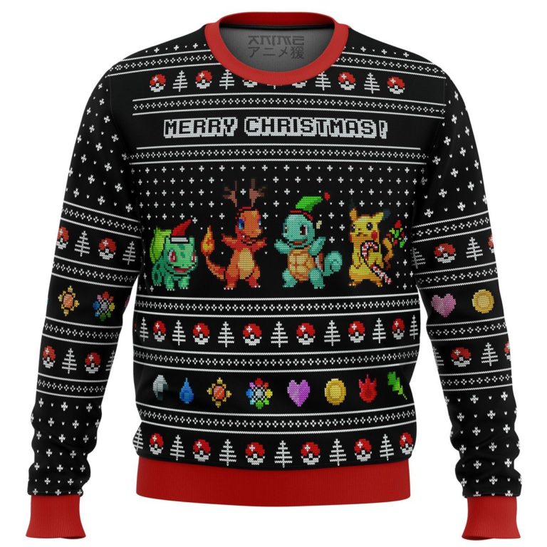Pokemon Kanto Starters Premium Ugly Christmas Sweater