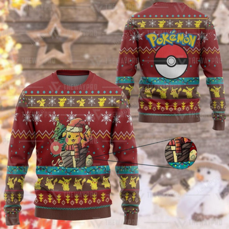 Pokemon Pokeball Pikachu Christmas Gift Sweater, Sweatshirt