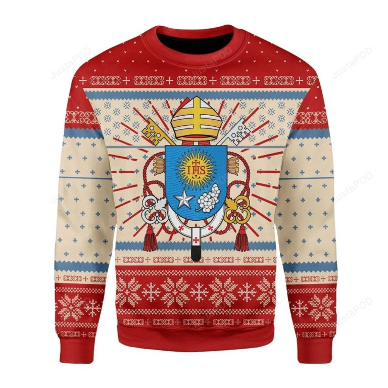 Pope Francis Coat Of Arms For Unisex Ugly Christmas Sweater