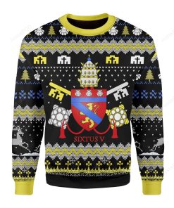 Pope Sixtus V Coat Of Arms For Unisex Ugly Christmas Sweater Pope Sixtus V Coat Of Arms For Unisex Ugly Christmas Sweater