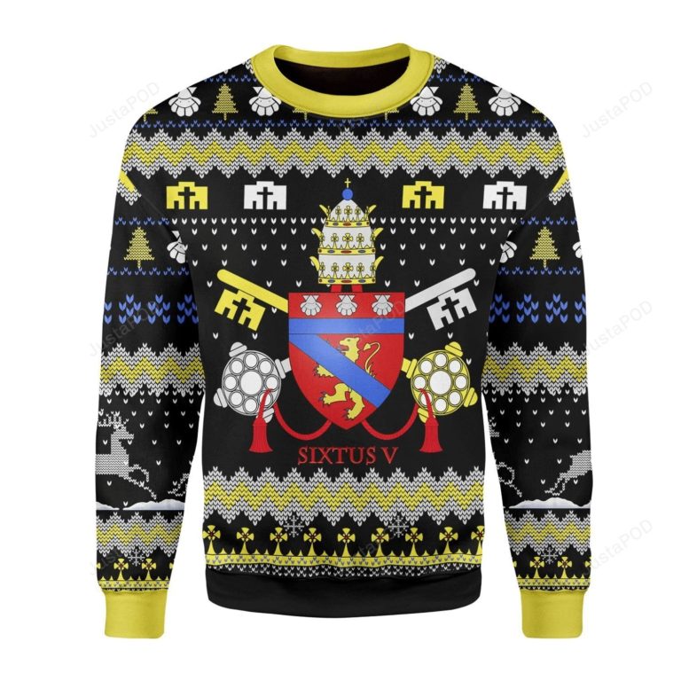 Pope Sixtus V Coat Of Arms For Unisex Ugly Christmas Sweater