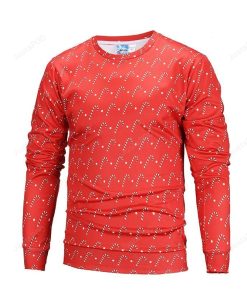 Red Christmas Striped Pattern Icon Ugly Christmas Sweater