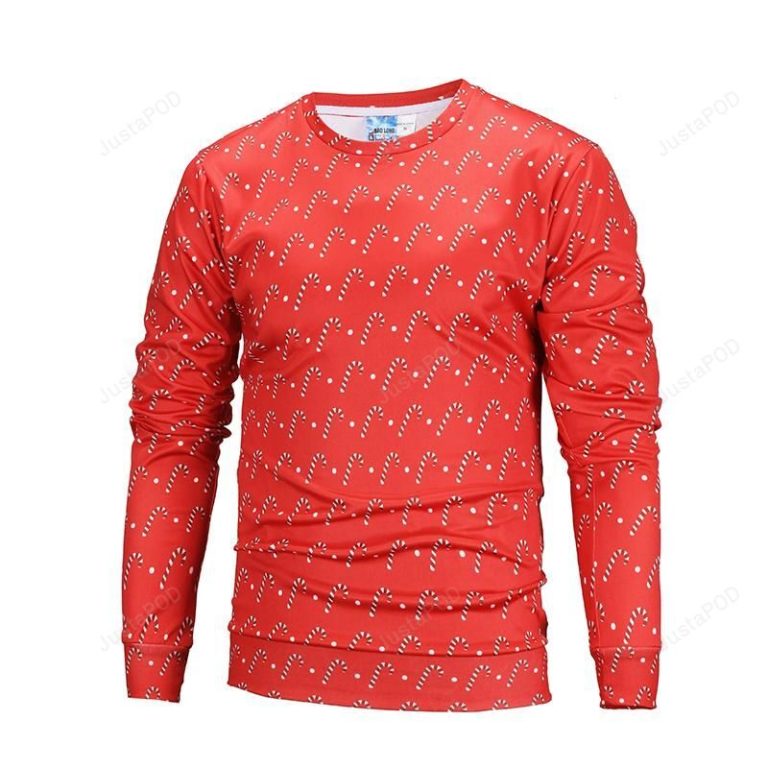 Red Christmas Striped Pattern Icon Ugly Christmas Sweater