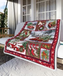 Red Christmas Truck Fleece Blanket