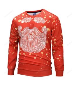 Red Santa Moustache Ugly Christmas Sweater