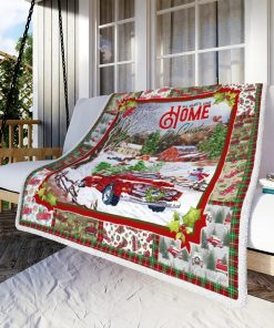 Red Truck All Hearts Come Home For Christmas Blanket