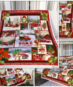 Red Truck All Hearts Come Home For Christmas Fleece Blanket