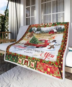 Red Truck Christmas Blessed Journeys Fleece Blanket