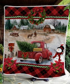 Red Truck Christmas Fleece Blanket