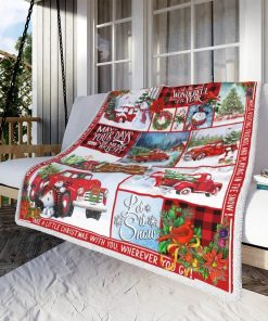 Red Truck Snowman Let It Snow Fleece Blanket