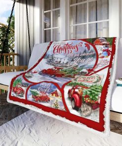 Red Truck Take A Little Christmas With You Fleece Blanket