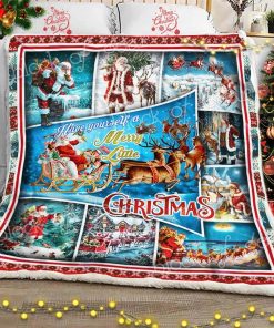 Santa Claus and Reindeer Fleece Blanket