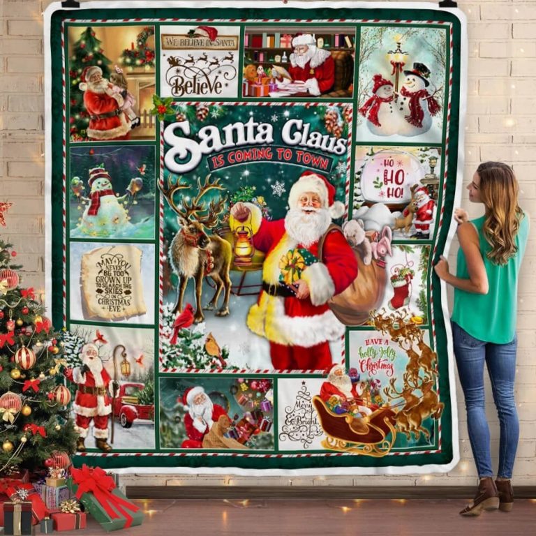 Santa Claus Is Coming To Town Fleece Blanket