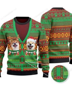 Shiba Inu Christmas Cardigan Costume Sweater, Sweatshirt