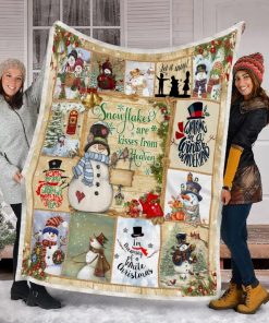 Snowflakes Are Kisses From Heaven Fleece Blanket