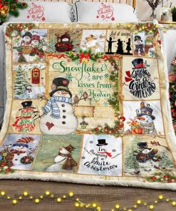 Snowflakes Are Kisses from Heaven, Snowman Fleece Blanket