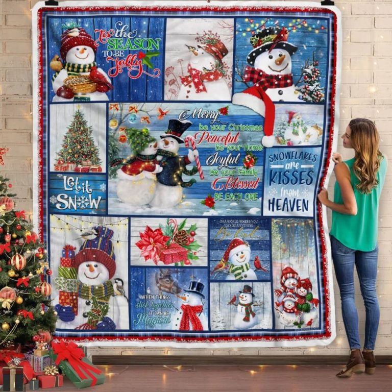 Snowman Be Merry And Bright Fleece Blanket