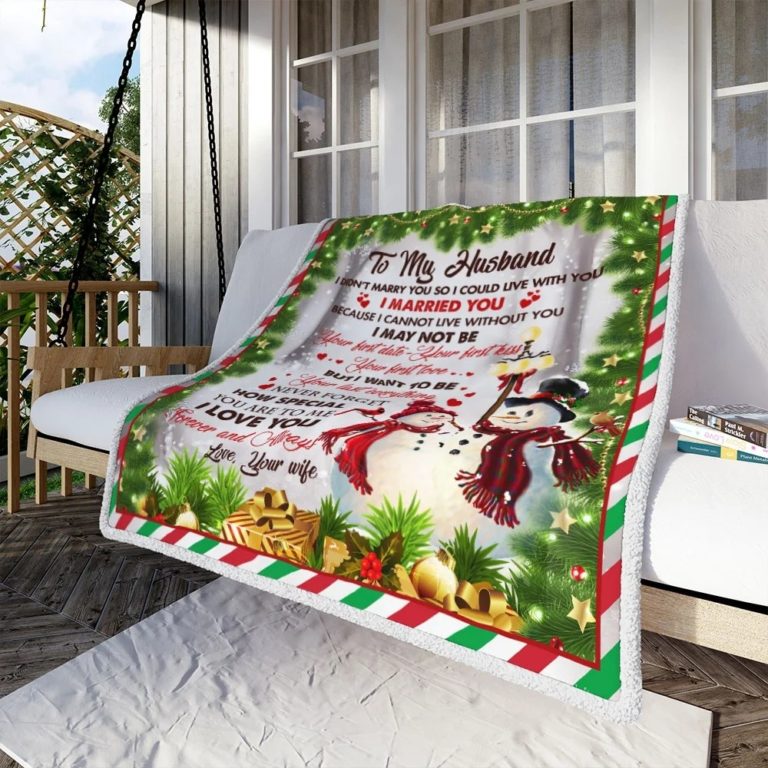 Snowman Couple Christmas Fleece Blanket