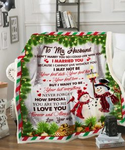 Snowman Couple Christmas Fleece Blanket