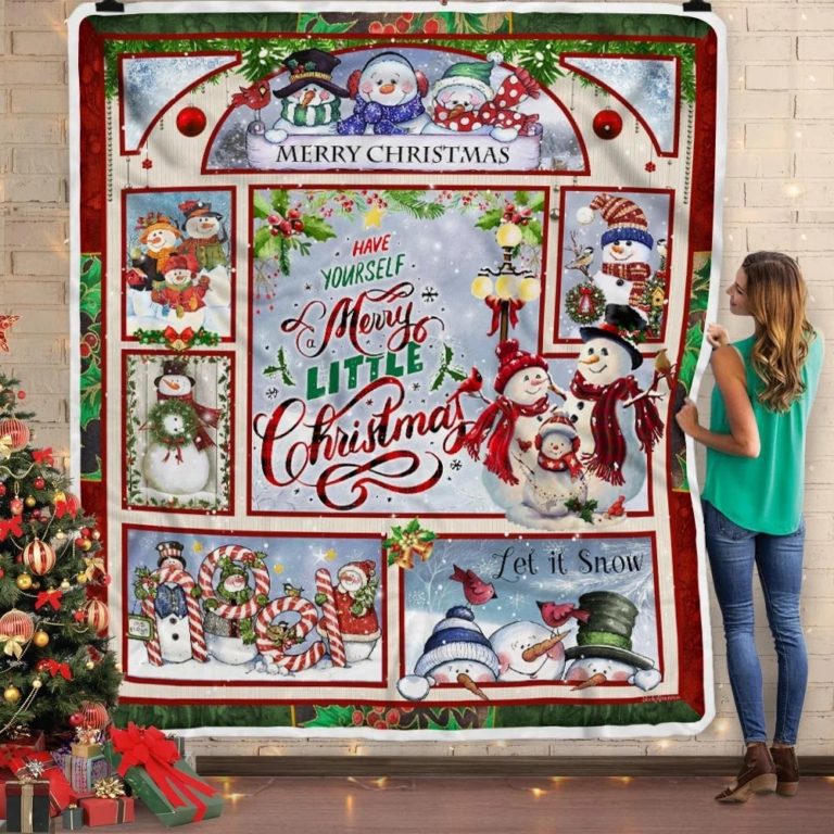 Snowman Have Yourself A Merry Little Christmas Fleece Blanket