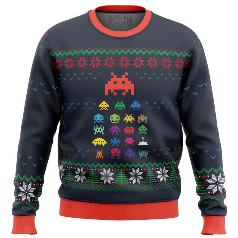 Space Invaders Premium Ugly Christmas Sweater