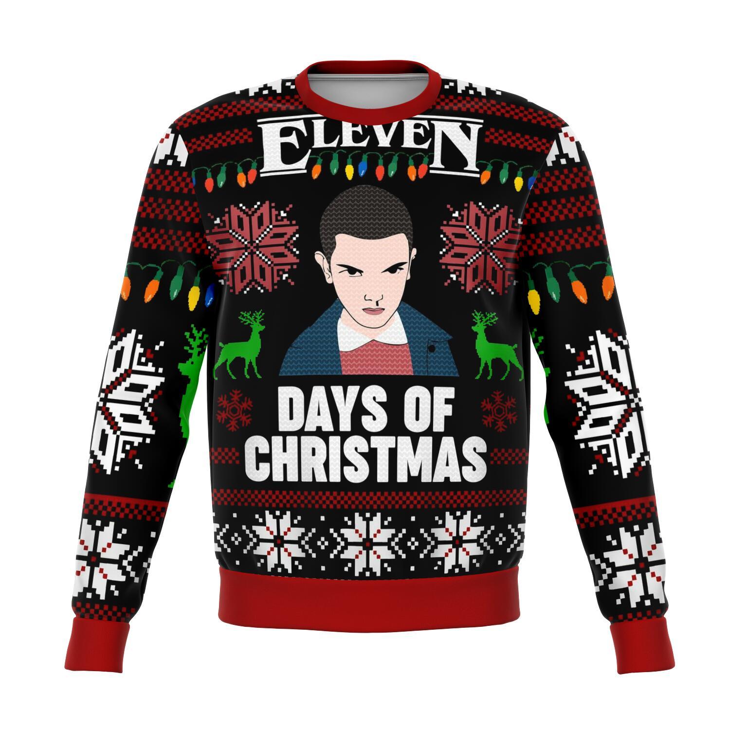 Stranger Things Eleven Days Of Xmas Premium Ugly Christmas Sweater ...