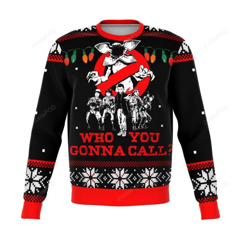 Stranger Things Who You Gonna Call Premium Ugly Christmas Sweater