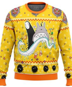 Studio Ghibli Yellow Premium Ugly Christmas Sweater