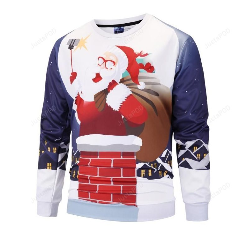Super Cute Selfie Santa Ugly Christmas Sweater