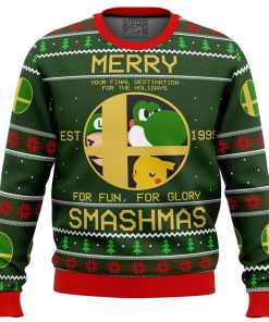 Super Smash Bros Merry Smashmas Premium Ugly Christmas Sweater