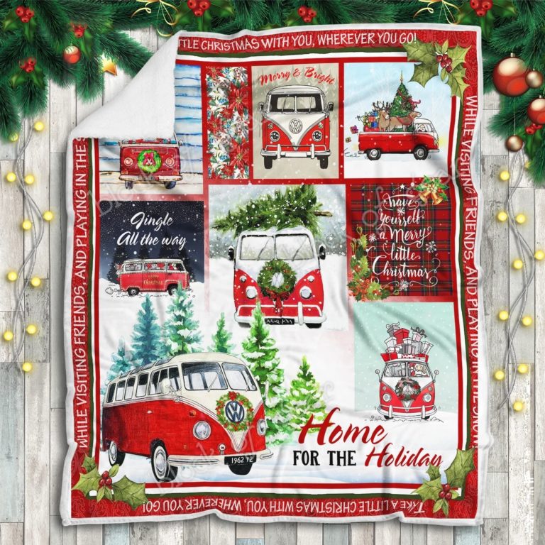 Take A Little Christmas With You Wherever You Go, VW Bus Fleece Blanket