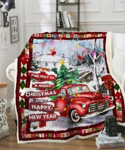 This Way To A Merry Christmas Fleece Blanket This Way To A Merry Christmas Fleece Blanket