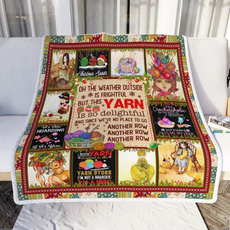 This Yarn Is So Delightful Yarn Christmas Fleece Blanket
