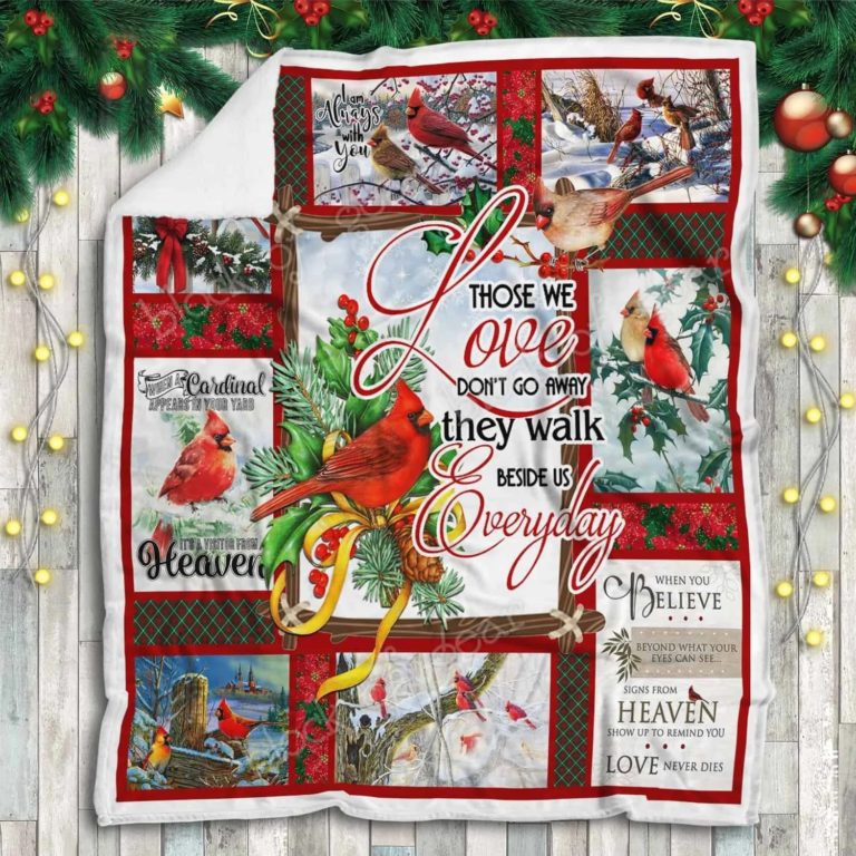Those We Love Don’t Go Away, Cardinal Christmas Fleece Blanket