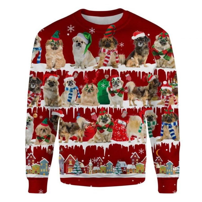 Tibetan Spaniel – Snow Christmas Ugly Sweatshirt