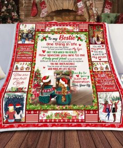 To My Bestie My Best Friend Merry Christmas Fleece Blanket