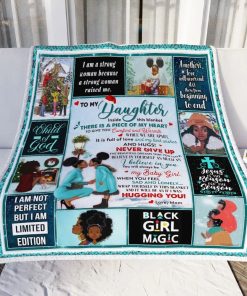 To My Daughter, Black Woman, Love Mom, Christmas Fleece Blanket