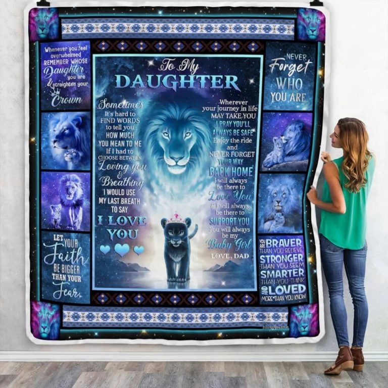 To My Daughter Love, Dad Lion Fleece Blanket