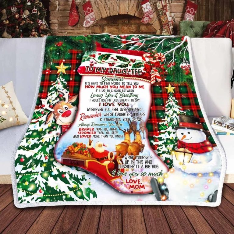 To My Daughter Snowman Christmas Fleece Blanket