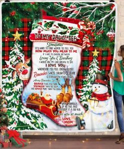 To My Daughter Snowman Christmas Fleece Blanket