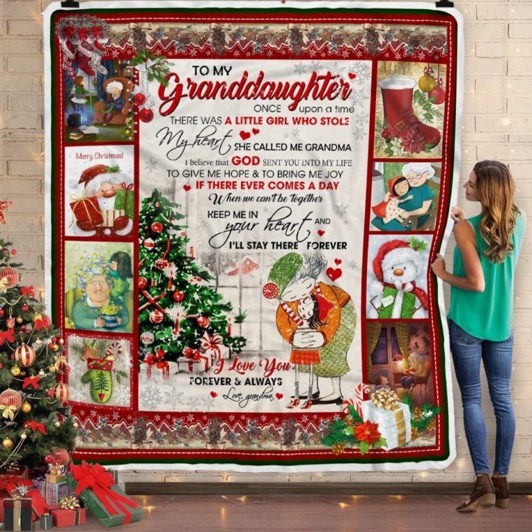 To My Granddaughter Christmas Fleece Blanket