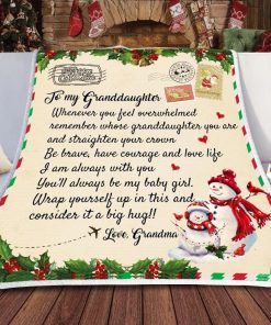To My Granddaughter – Love Grandma Christmas Letter Fleece Blanket