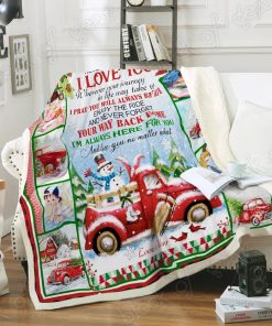 To My Son, Red Truck Christmas Fleece Blanket To My Son, Red Truck Christmas Fleece Blanket
