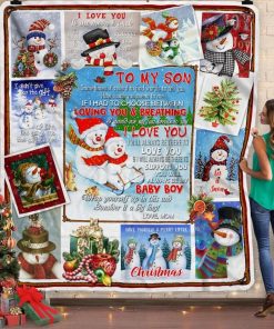 To My Son Snowman Christmas Throw Blanket
