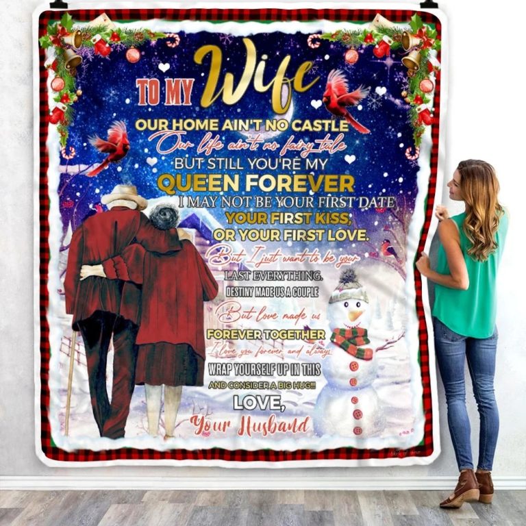 To My Wife Christmas Fleece Blanket