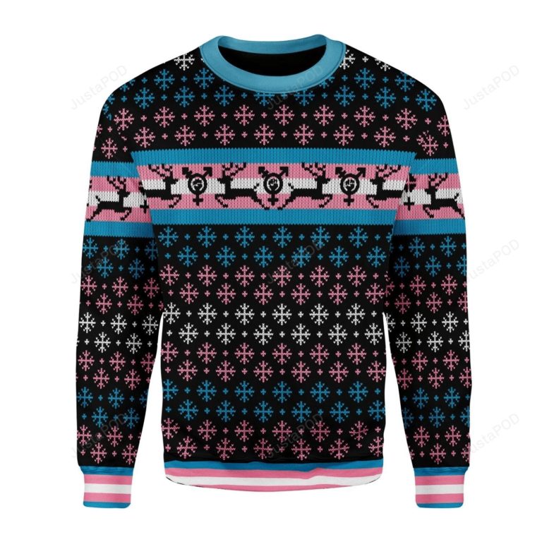 Transgender Pride Flag For Unisex Ugly Christmas Sweater