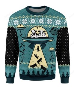 Ufo Alien Cow Abduction Ugly Christmas Sweater