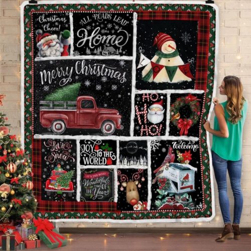 We Wish You A Merry Little Christmas Fleece Blanket RobinPlaceFabrics