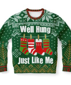 Well Hung Just Like Me Ugly Christmas Sweater